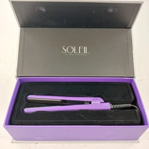 Soleil Mini Flat Irton Purple Travel Ceramic Plates Hair Straightener New - Picture 1 of 10