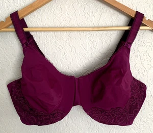 Olga 35063 Luxury Lift Full Coverage BH Bügel ungefüttert Spitze Gr. 40D weinrot NEU - Bild 1 von 8
