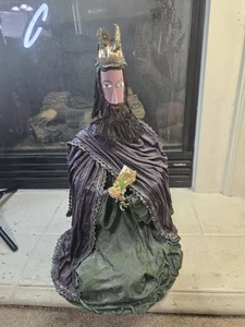 Corona de pelo largo grande de papel maché hombre sabio LEER - Imagen 1 de 12