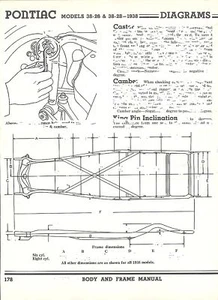 Pontiac Models 1938 38-26 y 38-28 de lote antiguo dimensiones de marco - Imagen 1 de 2