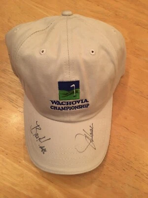 Wachovia Golf Championship Signed Hat Bill & Jay Haas Brad Faxon PGA Tour - Image 1 of 2