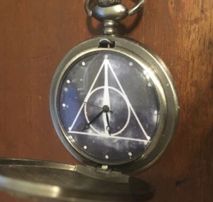 Grey Quartz Pocket Watch Works with Chain # 514 - Picture 1 of 3