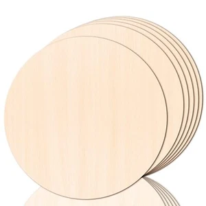 6PACK Wood Circles for Crafts,14 Inch Unfinished wood rounds Discs for Door H - Picture 1 of 8