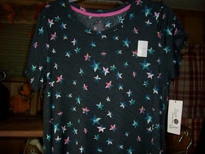 SECRET TRESURES LADIES WOMENS MIDI CHEMISE SLEEP GOWM SIZE SMALL 4-6 STAR DESIGN - Picture 1 of 1