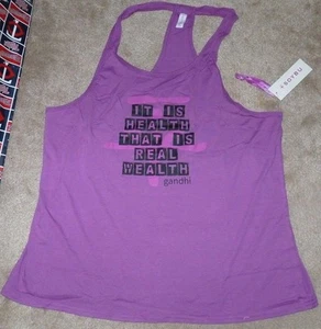 NEW SOYBU Women Ladies Tank Top Shirt  Statement Health Wealth 2XL XXL NWT Q107 - Picture 1 of 1