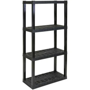 Plastic Shelves Garage Storage Shelf Heavy Duty Shelving Unit 4-Tier - Picture 1 of 6