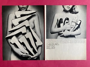 éditorial mode Guy Bourdin photographie chaussures 1962 magazine vintage presse - Picture 1 of 3