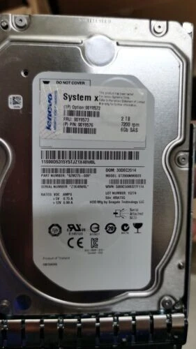 NEW 90Y8572 IBM 2 TB 7200-rpm 6 Gbps NL SAS 3.5 inch G2 hot-swap HDD FRU 90Y8573 - Image 1 of 1