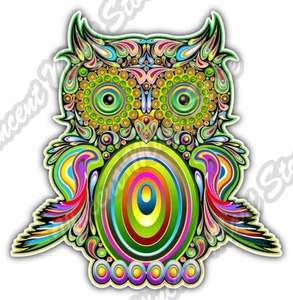Owl Illuminati Freemasonry Rainbow Colorful Car Bumper Vinyl Sticker Decal 4"X5" - Picture 1 of 1