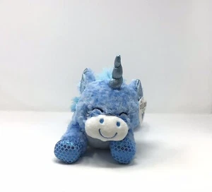 Cute & Cuddly Blue Unicorn Embroidered 13" Stuffed Animal Plush - Picture 1 of 8