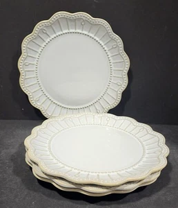 Roscher Scalloped Mary Anne Collection Dinner Plates Raised Design Set Of 4 EUC - Picture 1 of 4
