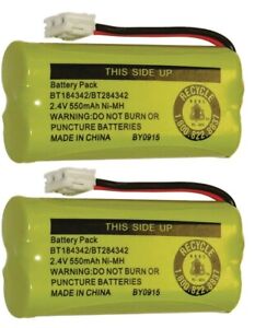 New! Battery BT184342 BT284342 for AT&T Vtech GE RCA and Clarity Phones (2 Pack)