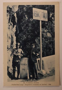 Cartolina Frontiera Italiana Ponte San Luigi Doganieri Regno D'Italia Postcard - Imagen 1 de 2
