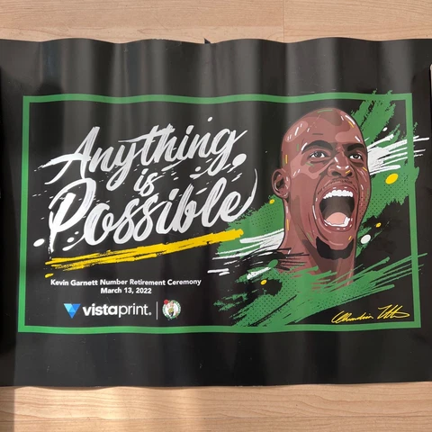 3/13/22 Kevin Garnett Number Retirement Ceremony Game Seat Poster Boston Celtics Cover