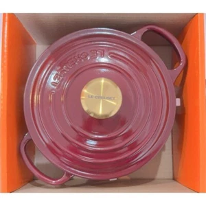 LE CREUSET Signature cocotte redondo 18 cm 7 pulgadas 2 qt Rhone perilla de cobre hierro fundido - Imagen 1 de 6
