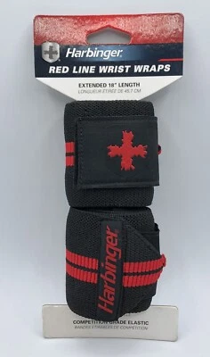 Harbinger Red Line Wrist Wraps 18" for Weightlifting Strength Training One Size - Image 1 of 2