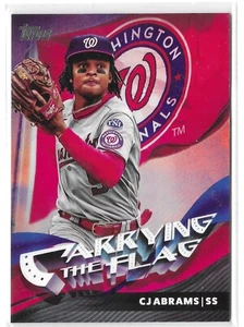 CJ ABRAMS 2023 Topps Flagship Collection  Carrying The Flag SP  /100 Nationals - Picture 1 of 2