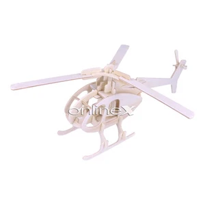 3D Wooden Helicopter Jigsaw Puzzle Build Toy Kids Shipping 24-48H a1485 - Picture 1 of 4
