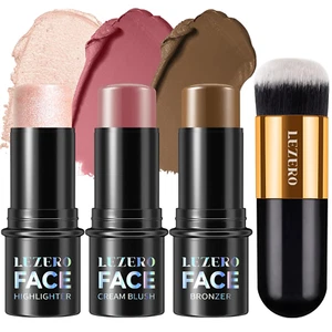 Lezero 3Pcs Contour Stick Makeup Kit, Shades with Highlighter, Blush and Bronzer - Picture 1 of 12
