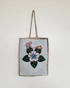 Antique C.1900 Plateau Yakima Nez Perce Native American Indian Beaded Floral Bag - Picture 1 of 13