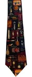 VTG Alynn WINE MERCHANT Silk Necktie Tie Sommelier Wine Lover Gift USA Made - Picture 1 of 10