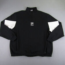 Puma Sweatshirt Mens 2XL XXL Black Pullover Half Zip Sweater Athletic Warmup Gym