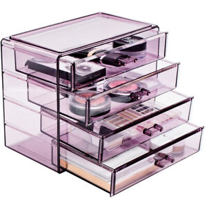 Sorbus 4 Drawer Acrylic Makeup Organizer - Jewelry Cosmetic Storage Case Display
