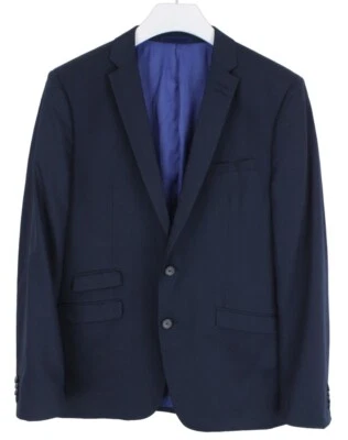 Politix Navy Slim Fit Blazer Men Large Single Breasted Lapel Blue - Image 1 of 4