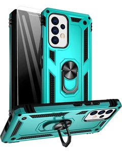 Teal Mint Hard Plastic Impact Case Samsung Galaxy A33 5G Metal Ring Kickstand - Picture 1 of 7