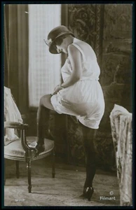 d029 Mujer Desnuda Francesa Wyndham Lencería Risque Original Antigua Años 20 Foto Postal - Imagen 1 de 2