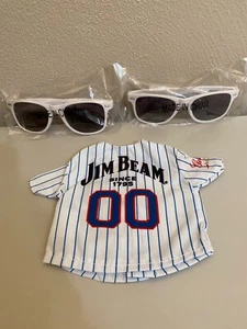 Chicago Cubs Jim Beam Pinstripe Bottle Jersey White Sunglasses Lot MLB - Picture 1 of 6