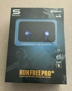 Soul Run Free Pro HD Bluetooth Waterproof Earphones Blue - Brand New - Picture 1 of 3