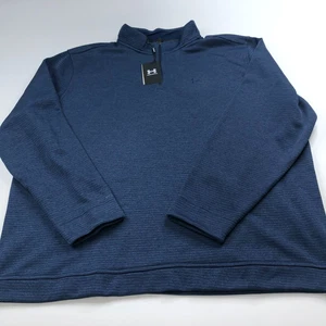 Under Armour Golf STORM 4XL NEU Pullover 1/4 Zip Mock Neck Sweater Blau - Bild 1 von 12