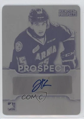 2015 Leaf ITG Heroes & Prospects Printing Plate Black 1/1 Jordan Kyrou Auto k4s - Image 1 of 3