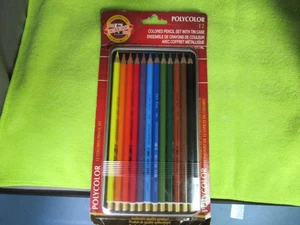 Polycolor Zeichenstifte, 3,8 mm, offene Dose Blisterpackung, 12 verschiedene Farben/Set - Bild 1 von 2