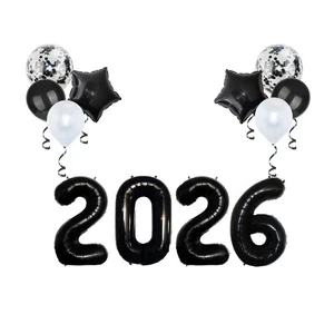 Happy New Year Foil Bunting Banner Latex Balloons Eve Party Decoration UK - Picture 1 of 8