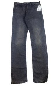 GUESS Los Angeles Boys Jeans Straight Slim Fit Black Denim Dark Size 18 NWT $60 - Picture 1 of 11