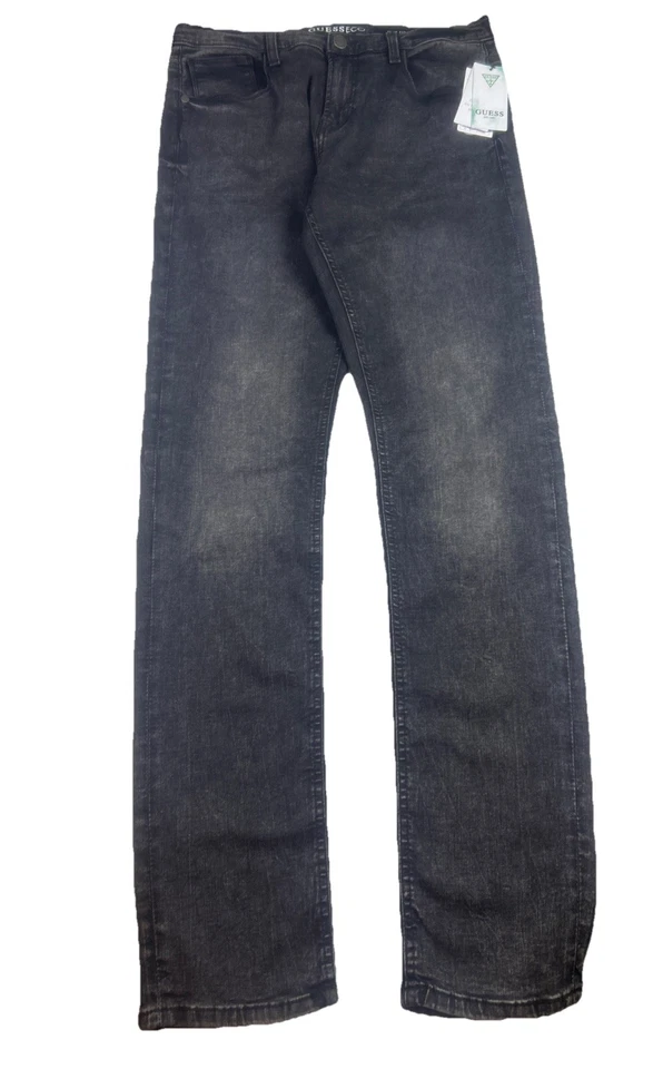 Pantalones de mezclilla GUESS Los Angeles para niños rectos ajustados negros oscuros talla 18 nuevos con etiquetas $60 Foto 1 de 4