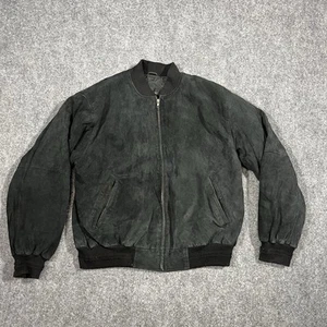 Vintage Croft Barrow Leather Jacket Mens Large Bomber Cuffed - Picture 1 of 7