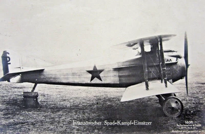 Primera Guerra Mundial Capturado Francés Spad Avión Sanke Foto Real Postal Feldpost RPPC 1918 Foto 1 de 4