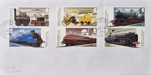GB 2025 Commemorative Set of very fine used Steam Locomotives stamps on envelope - Picture 1 of 4