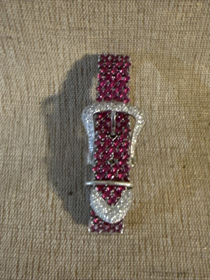 PULSERA HEBILLA CINTURÓN TOPACIO BLANCO ZAFIRO ROSA PAVÉ PLATA ESTERLINA RP de diseño Foto 1 de 4