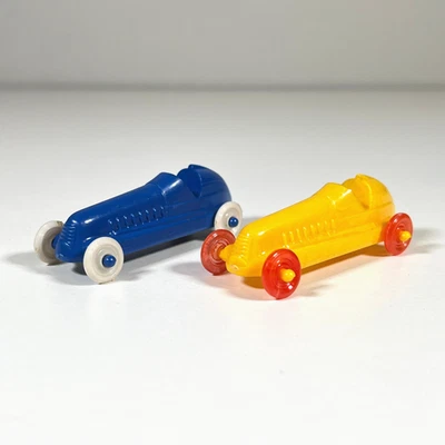 Vintage 1950s Translucent Plastic Indy Racer Cars Lot of 2 Cracker Jack Style - Image 1 of 4