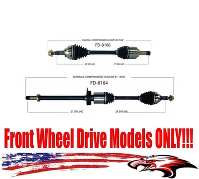 Eixos dianteiros CV Ford Flex 2009-2011 e Lincoln MKT 2010-2011 tração dianteira - Imagem 1 de 4