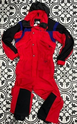 Винтажный красный мужской лыжный костюм с капюшоном на молнии North Face Extreme средний размер - Изображение 1 из 4