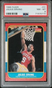 1986 Fleer Julius Erving PSA 8 #31 - Picture 1 of 2