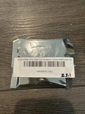 AMD A4-4300M AM4300DEC23HJ 2.5GHZ Socket FS1 CPU - Image 1 of 2