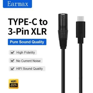TYPE C to 3pin XLR OFC Audio Cable for Speaker Amplifier Mixer Phone Laptop iPad - Picture 1 of 12