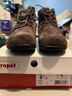 Propet Delaney Zip Ankle Boots Womens Size 7 Xx Extra Wide Brown Leather Lace Up