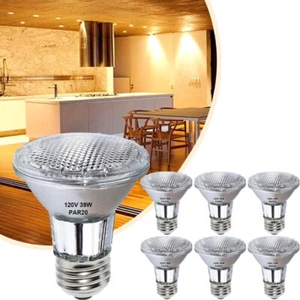PAR20 Flood Light Bulbs 39W 120V Dimmable - 6 Pack E26 Base 2800K Warm White - Picture 1 of 13